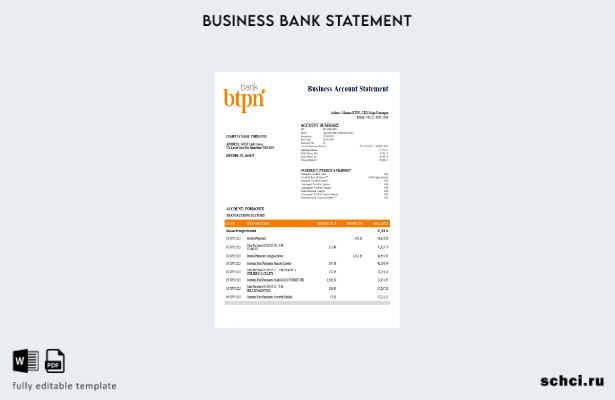 цифровая загрузка шаблона выписки по банковскому счету BTPN в формате Word и PDF